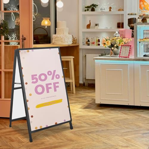 QKA A-Frame Sidewalk Sign Heavy Duty Sandwich Boards 24x36 Inch(Frame Only)