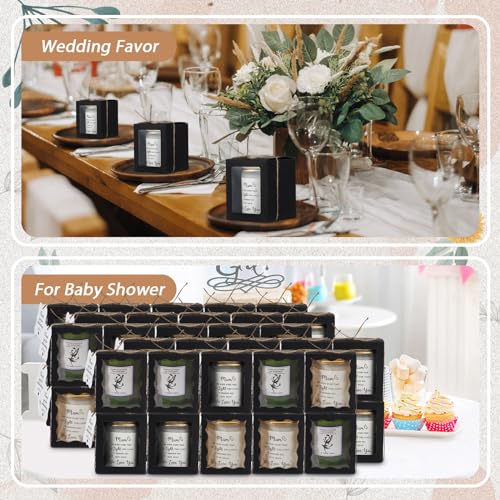 ReliThick 50 Set Candle Gift Boxes for 4-10 oz, Black - color: Black, style: Square