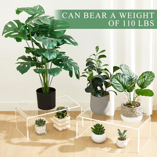 RattanView 2 Pcs 15 Inch Large Clear Acrylic Shelf Riser, 8mm Thick - color: Clear, size: 15 Inch, 8 mm