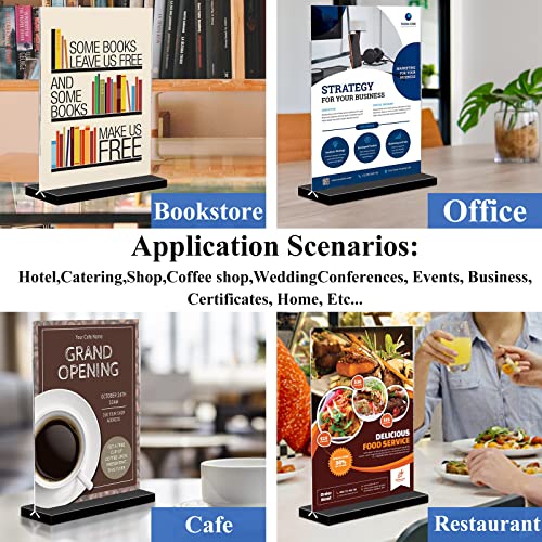 6Pack Acrylic Sign Holder 8.5x11 Vertical,Clear Sign Holder Double-Sided,Plastic Flyer Stand Menu Table Display Holders,Acrylic Paper Holder Plastic Picture Frames for Office Restaurants Show Fair - size: Vertical 6 Pack 8.5x11