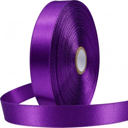 3/4 Inch Purple Satin Ribbon 50 Yards Single Face Polyester - color: Purple, size: 3/4 inch