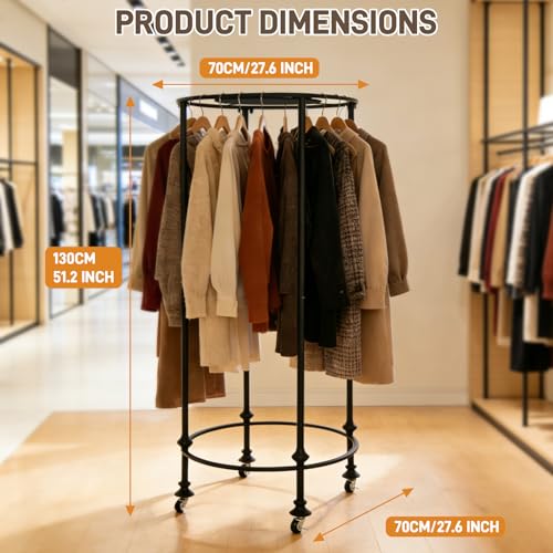 Dual-Form Rolling Clothing Rack, 330LBS Heavy Duty Garment Rack with Wheels