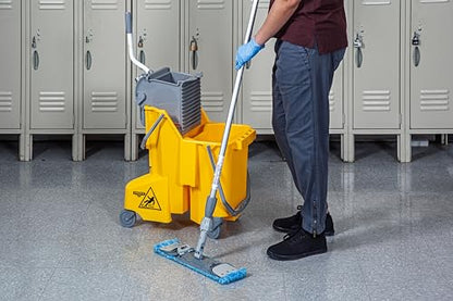 UNGER Commercial Yellow Dual-Compartment Mop Bucket with Wringer COMBY