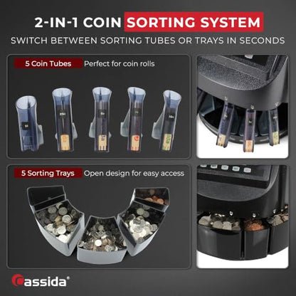 Cassida C200 Coin Sorter, Counter and Roller - size: Medium (300 coins)
