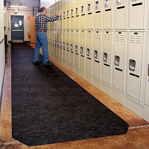 PIG Grippy Floor Mat | Industrial Entrance Mat with Adhesive Backing | 4' x 100' Mat Runner | Black | GRP48200-BK - color: Black, size: 4' W x 100' L