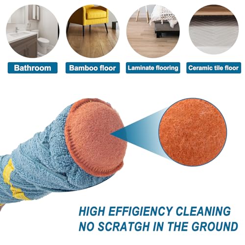 Self-Wringing Twist Mop for Floor Cleaning, Microfiber Cloth Floor mop, 57" - color: Microfiber Cloth (1 Handle & 1 Mop Head)