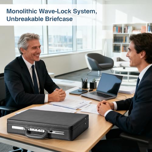 LOCKCURX Briefcases for Men, Anti-Theft Longwave Lock, 16 Inch Laptop - color: Black, size: Longwave Lock