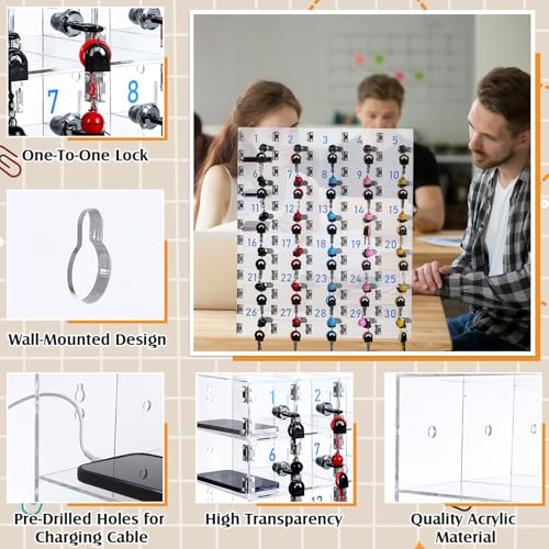 30 Slots Cell Phone Locker Box for Classroom Office Gym Factory - style: 30 Doors