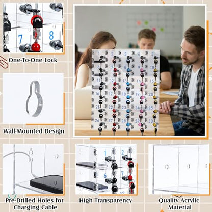 30 Slots Cell Phone Locker Box for Classroom Office Gym Factory - style: 30 Doors
