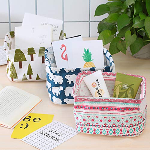 6-Pack Foldable Canvas Storage Baskets with Handle (Style B) - color: Style B