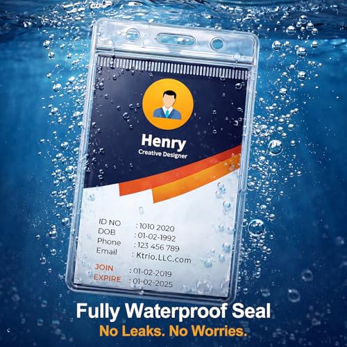 200 Pack Badge Holder, Plastic ID Badge Holder, Clear Waterproof ID Card Holder with Resealable Zip, 2.5" x 3.8" Vertical Name Tag Holder for Nurses and Office, Fits ID Card/Credit Card/Student Card