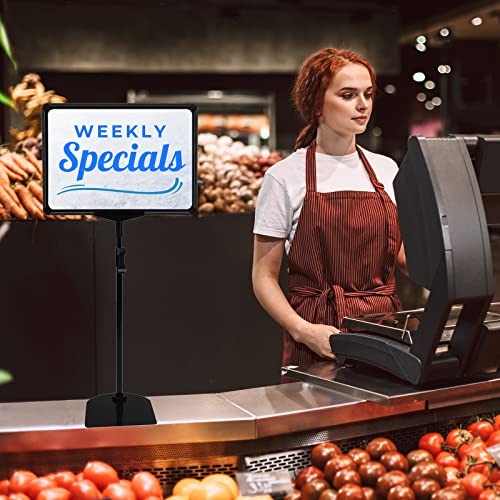 Sign Holder Stand 8.5x11 Inch for Floor Table, Adjustable Tabletop Sign Holder Floor Poster Stand, Vertical & Horizontal View (Black,4Pcs) - size: 8.5"x11"-4Pcs