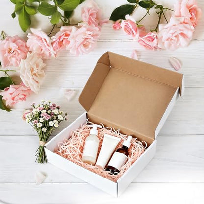 9x6x2 Inches Shipping Boxes Set of 50, White Corrugated Cardboard Boxes, Mailer Boxes for Small Business - size: 9x6x2 Inch