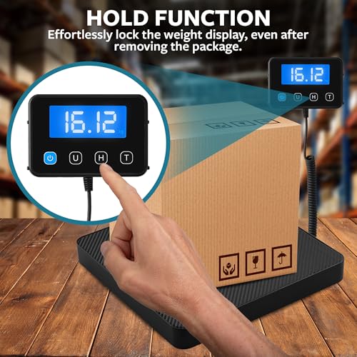 Digital Shipping Scale, Postal Scale, 220 lb, 0.1 oz, Remote Display - color: 220 lbs