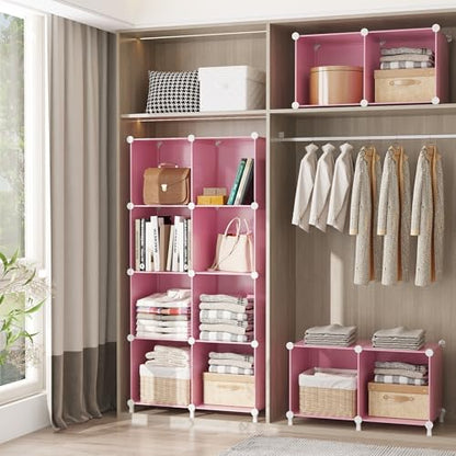 AWTATOS Cube Storage Organizer, Closet Organizers, 6 Cube Shelf, Pink - color: Pink