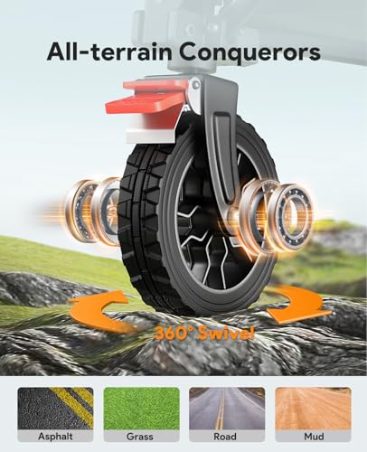 180L Wagons Carts Foldable with Wheels and Brakes for Camping Grocery - color: Black, size: 180l