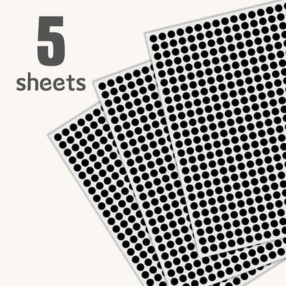 1/4" Black Dot Stickers Small Tiny Mini Little Circle Stickers - color: Black, size: 1/4 INCH