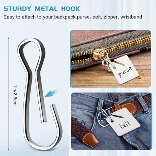 120 PCS Slotted Key Tags White Plastic Hanging Tags with Metal Snap Hook