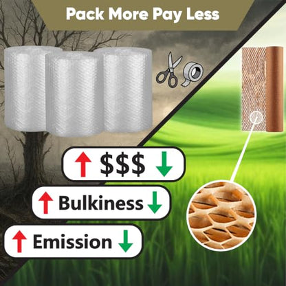Honeycomb Packing Paper | Bubble Plastic Wrap Alternative | Moving Supplies - size: 15" x 150 ft