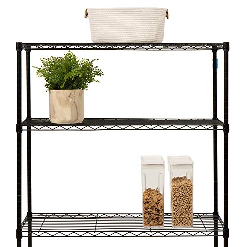BestOffice | 4-Tier Wire Shelf with Wheels | 14" x 36" x 54" | Black - color: Black, size: 14Lx36Wx54H