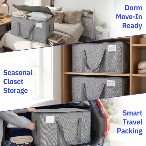 DURASACK Collapsible 26-Gallon Storage Bags – Tear-Resistant, Moisture-Resistant, Foldable Home Organization Bags – Charcoal, Pack of 2 - color: Charcoal