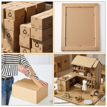 Brown Kraft Paper Packing Tape 2" x 55Yd Easy Tear Eco-Friendly Tape 6 Roll - size: 6 Roll - 2 Inch x 55 Yards