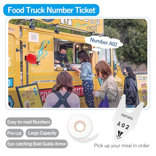 Take a Number Tickets Turn O Matic Tickets Letter Take a Ticket Number for D80 Ticket Dispenser 1 Roll 2000 Tickets 4 Groups Ticket Number from A01-E99 White