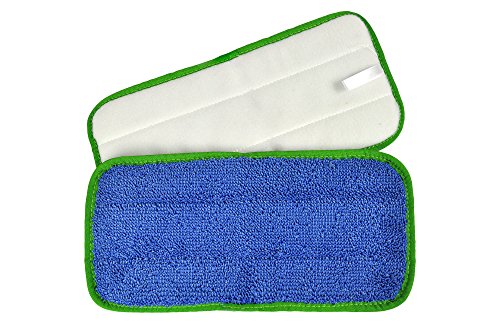 CleanAide All-Purpose Microfiber Twist Yarn Mop Pads for Dust, Dirt & Pet Hair, Hook & Loop Backing, Machine Washable & Reusable, Home & Commercial Cleaning, 10-Inch, 6-Pack, Green - color: Green