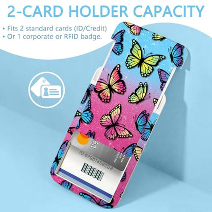Gctriki Butterfly Lanyards for ID Badges, Badge Holder Retractable Clip - color: Butterfly