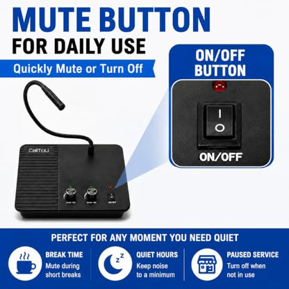 CallToU Window Intercom Speaker System Microphone for Business Counter Desk - color: Black 11