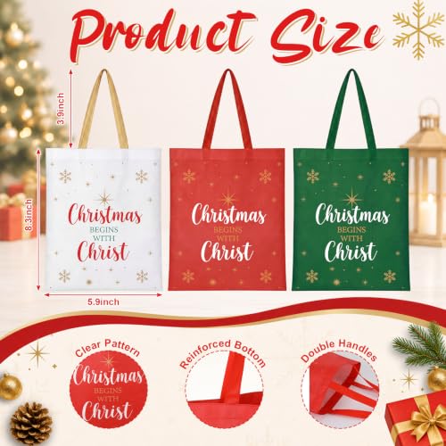 Hosuly 15 Pcs Large Christmas Tote Bags Gift 15 x 17 Inch - style: Christmas