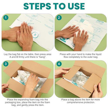 8 Pack 16"x14" Expanding Packing Foam, Expanding Foam for PC/Electronic Components/Equipment/Fragile Items, Rapid Expansion, Stable & Secure, Easy to Use - Essential for Moving - color: Pack of 8