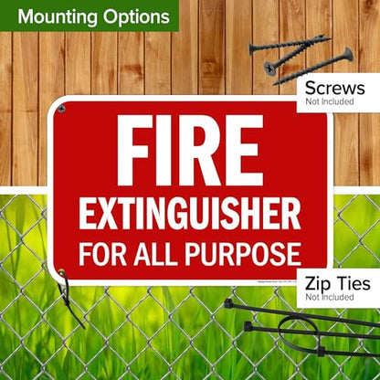 Fire Extinguisher for All Purpose Sign, 12x18 Inches, 55 mil thick HDPS (high density polystyrene), Made in USA by My Sign Center - size: 12x18 Polystyrene