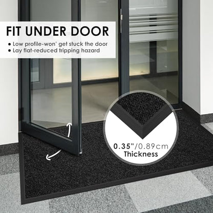 2FT x 17FT Front Door Mat Outside Indoor Entrance Low-Profile Welcome Mat - size: 2' x 17' (Runner)