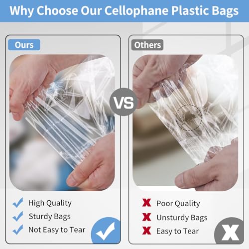 70 Pack 12x18" Clear Cellophane Bags for Shirts, Gift Wrapping, Artwork - size: 12x18 Inch