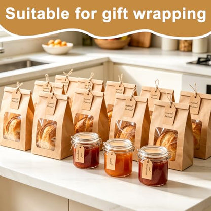 100 PCS Gift Tags with String, 3.7 x 1.8 Inch Kraft Paper Price Tags
