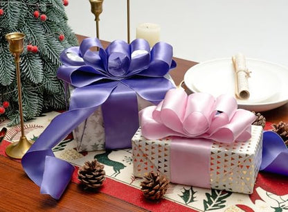 Keypan Pink Satin Ribbon Double-Faced Wired 2-1/2 Inch x 10 Yards - color: Pink, size: 2-1/2"