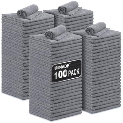 UNIMADE Microfiber Cleaning Cloth, 100 Pack Microfiber Towels for Cars - color: Grey, size: 100pk