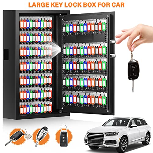 144 Keys Anti-Theft Fireproof Key Cabinet Wall Mount with Combination Lock