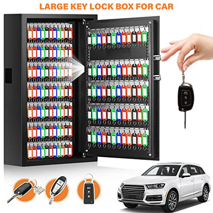144 Keys Anti-Theft Fireproof Key Cabinet Wall Mount with Combination Lock