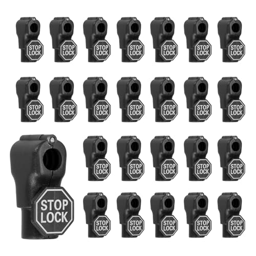 50Pcs Peg Hook Locks (8mm) PC Magnet Anti-Theft Pegboard Display Hook Locks Security Red Stop Tools, Fits Retail Shop/Shopping Center/Garage Tools, Black - color: Black, size: 8mm