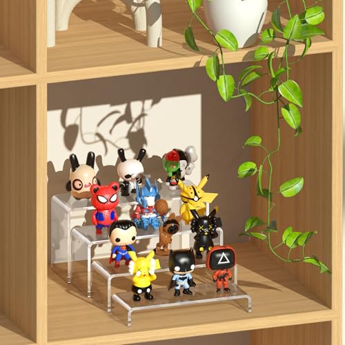 10 Pcs Large Acrylic Display Risers (7" L~9" L), Perfume Shelf Organizer