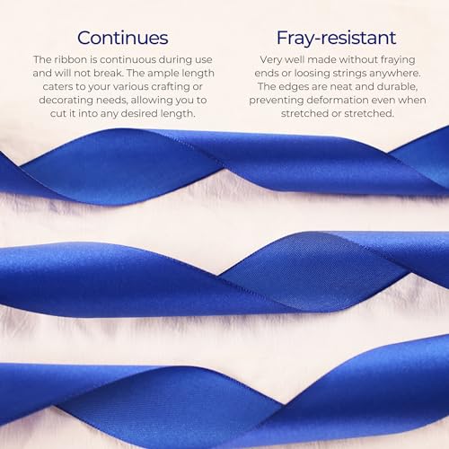 Dark Royal Blue Satin Ribbon 1/4 inch x Continuous 100 Yards for Crafts - color: Blue Dark Royal, size: 1/4" X 100Yd