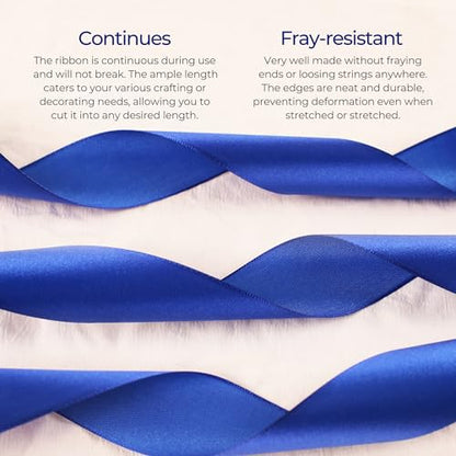 Dark Royal Blue Satin Ribbon 1/4 inch x Continuous 100 Yards for Crafts - color: Blue Dark Royal, size: 1/4" X 100Yd