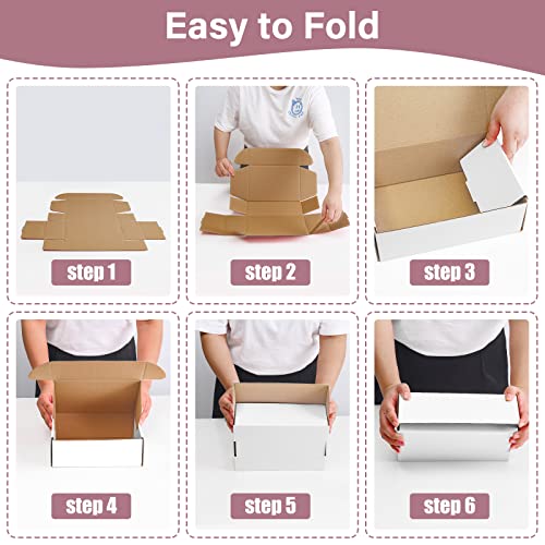 BoShahai 30 Pack 9x6x4 Inches White Corrugated Cardboard Shipping Boxes - size: White 9*6*4 Inch