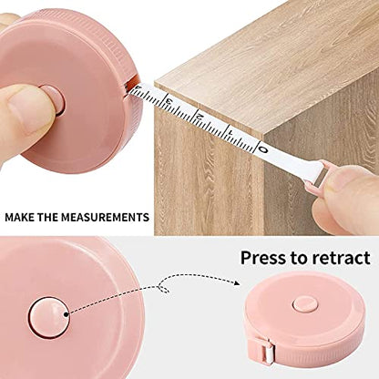 12 Pack Soft Retractable Measuring Tape Double-Scale 60-Inch/150cm for Body Measuring 12 Metric Tape Measure Sewing Craft Cloth Tape Measure Tailor Cloth Knitting Home Craft Measurements- 12 Colors