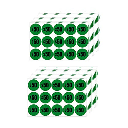 Mobiusea Creation 300pcs 50 Dollar Price Stickers Price Tag Labels 1" - size: 50 Dollars | 300pcs