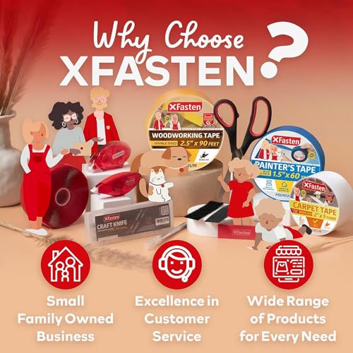 XFasten Heavy Duty Filament Tape 2 Inch by 60 Yards Reinforced Packing Tape, Extreme Fiberglass Reinforced Cross Strapping Tape - size: Large