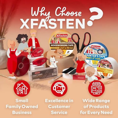 XFasten Heavy Duty Filament Tape 2 Inch by 60 Yards Reinforced Packing Tape, Extreme Fiberglass Reinforced Cross Strapping Tape - size: Large