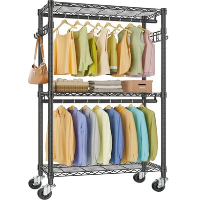 VIPEK R2 Clothes Rack for Hanging Clothes Rolling Clothing Rack Heavy Duty - color: Black, size: R2